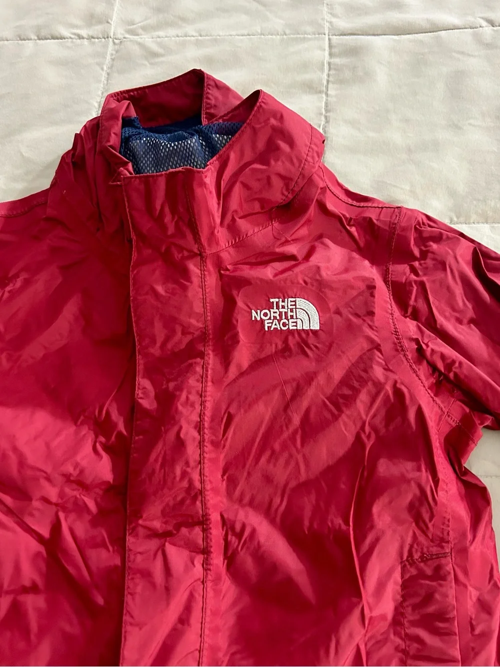 The North Face Kids' Red Rain Jacket with Hood, Size 3T, Zip Up